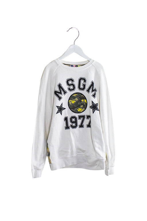 A White Crewneck Sweatshirts from MSGM in size 10Y for boy. (Front View)
