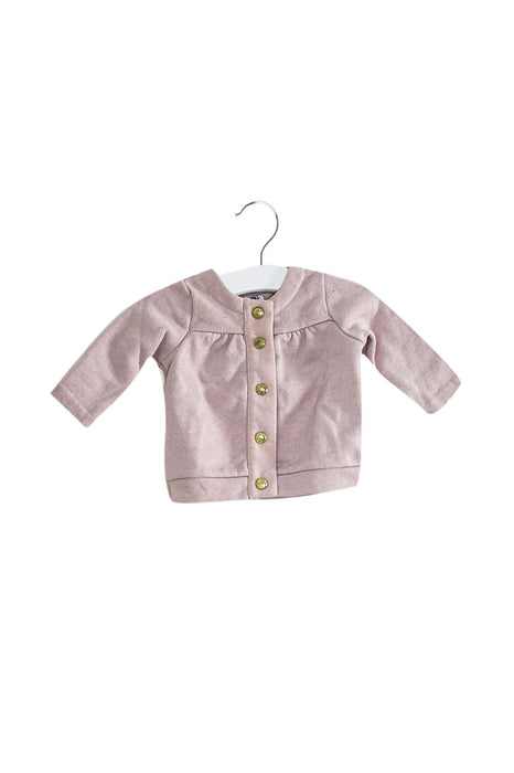 A Pink Cardigans from Petit Bateau in size 0-3M for girl. (Front View)