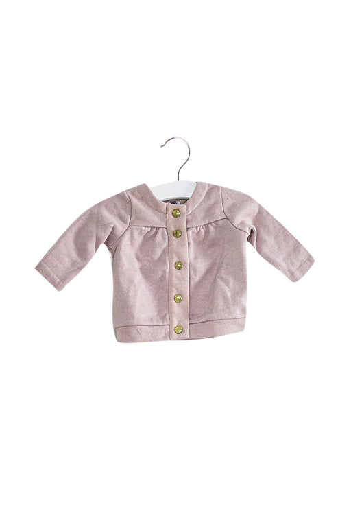 A Pink Cardigans from Petit Bateau in size 0-3M for girl. (Front View)