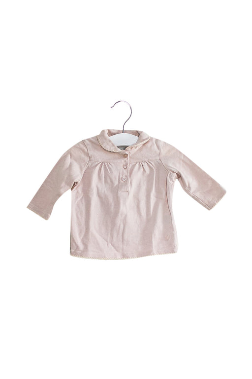 A Pink Long Sleeve Tops from Cyrillus in size 3-6M for girl. (Front View)