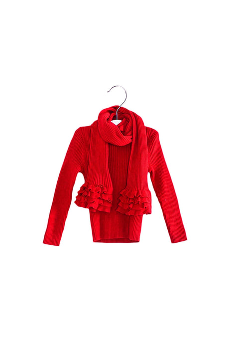 A Red Knit Sweaters from Nicholas & Bears in size 2T for girl. (Front View)