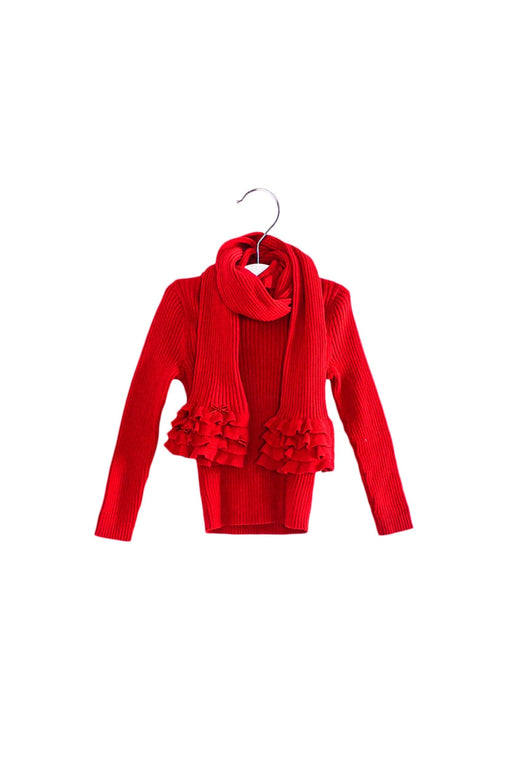 A Red Knit Sweaters from Nicholas & Bears in size 2T for girl. (Front View)