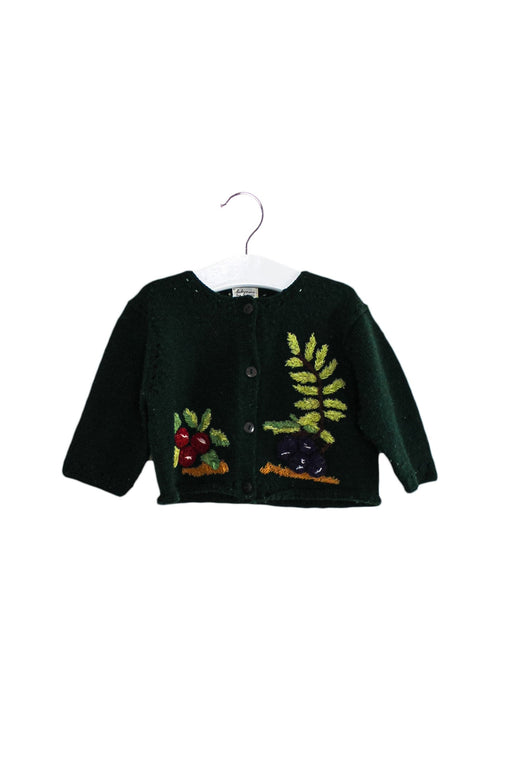 A Green Cardigans from Catimini in size 3-6M for girl. (Front View)