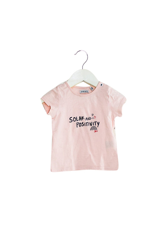 A Pink Short Sleeve T Shirts from IKKS in size 6-12M for girl. (Front View)