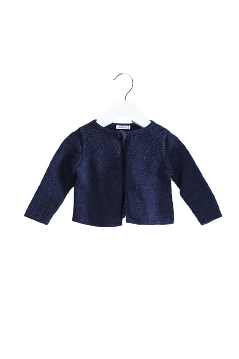 A Navy Cardigans from Bout'Chou in size 3-6M for girl. (Front View)