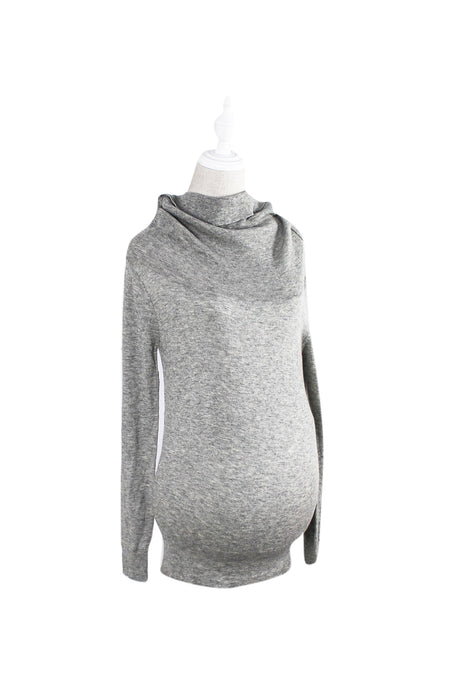 A Grey Long Sleeve Tops from Mayarya in size XS for maternity. (Front View)