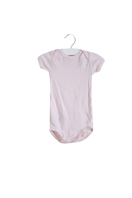 A Pink Short Sleeve Bodysuits from Petit Bateau in size 3-6M for girl. (Front View)