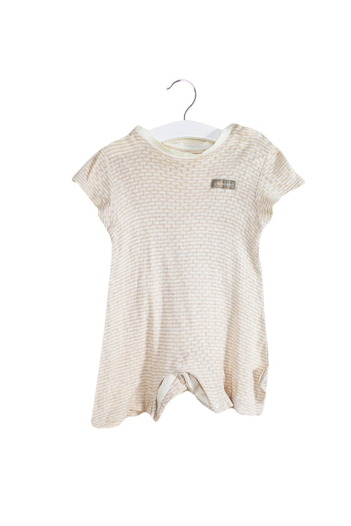 A Ivory Short Sleeve Rompers from Natures Purest in size 6-12M for neutral. (Front View)