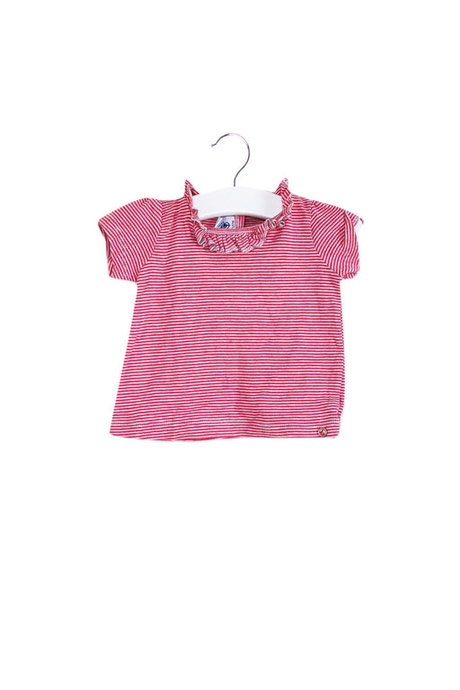 A Pink Short Sleeve Tops from Petit Bateau in size 3-6M for girl. (Front View)