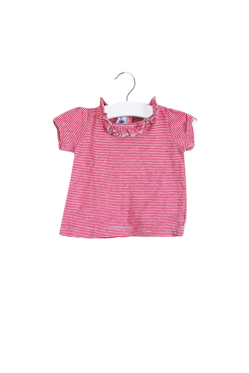 A Pink Short Sleeve Tops from Petit Bateau in size 3-6M for girl. (Front View)
