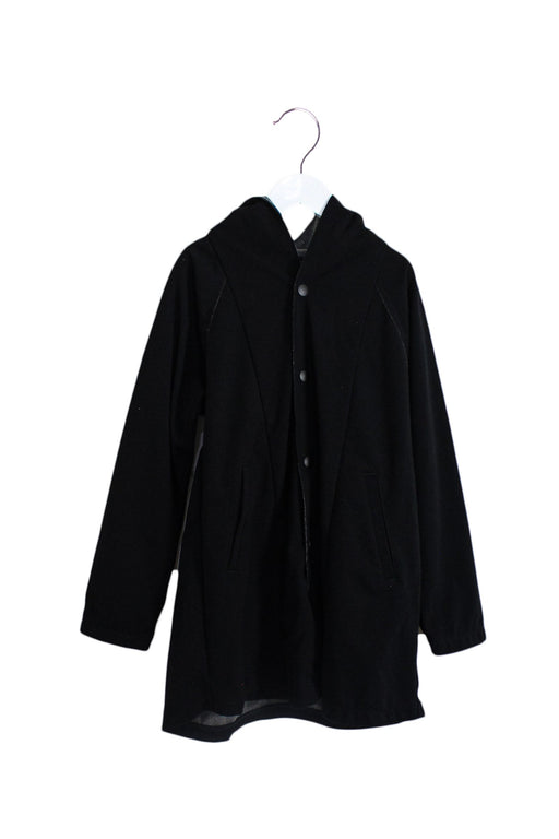A Black Coats from Comme Ca Ism in size 7Y for girl. (Front View)