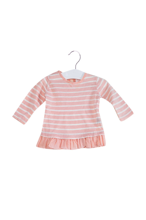 A Pink Long Sleeve Tops from Seed in size 0-3M for girl. (Front View)
