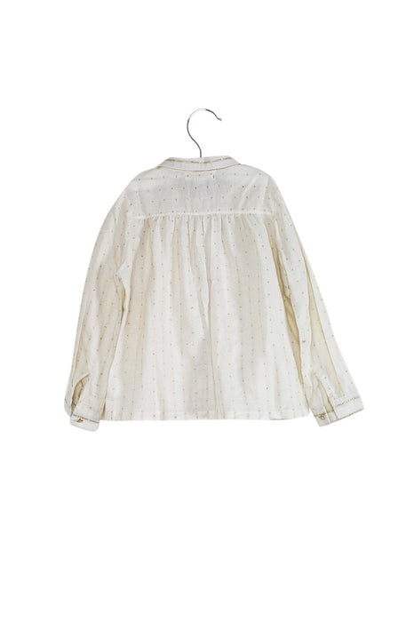 A Ivory Long Sleeve Tops from Excuse My French in size 4T for girl. (Back View)