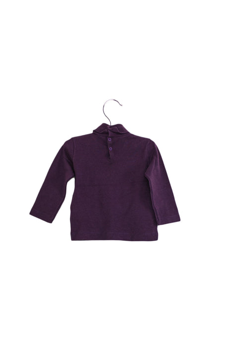 A Purple Long Sleeve Tops from Petit Bateau in size 6-12M for girl. (Back View)
