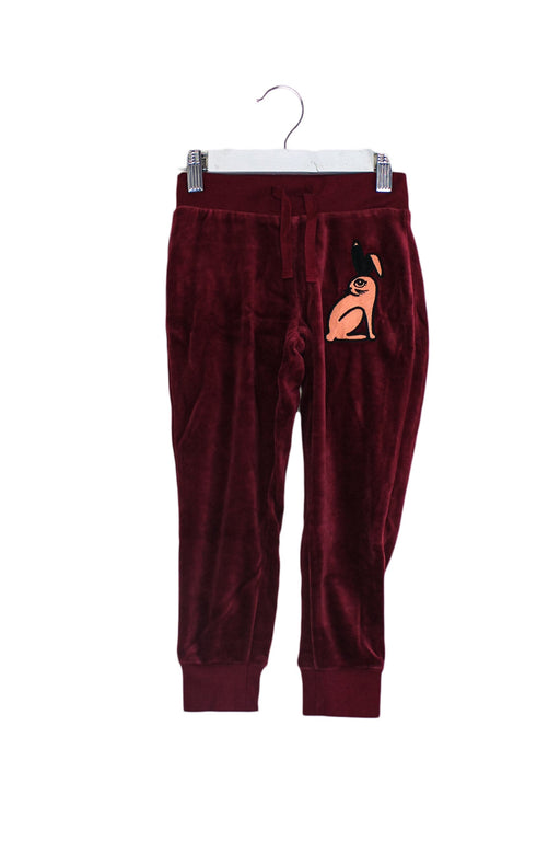 A Burgundy Sweatpants from Mini Rodini in size 12-18M for girl. (Front View)