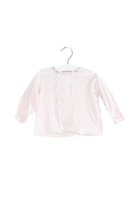 A Pink Long Sleeve Tops from Burberry in size 6-12M for girl. (Front View)