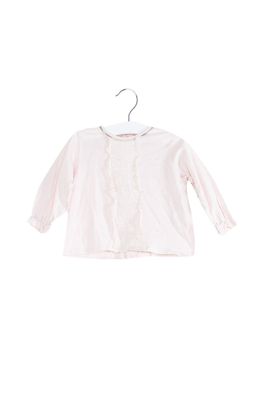 A Pink Long Sleeve Tops from Burberry in size 6-12M for girl. (Front View)
