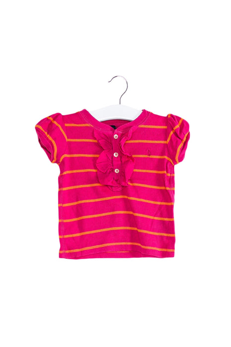 A Pink Short Sleeve Tops from Ralph Lauren in size 6-12M for girl. (Front View)