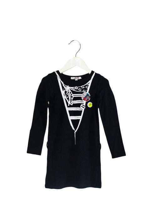 A Black Long Sleeve Dresses from Junior Gaultier in size 4T for girl. (Front View)