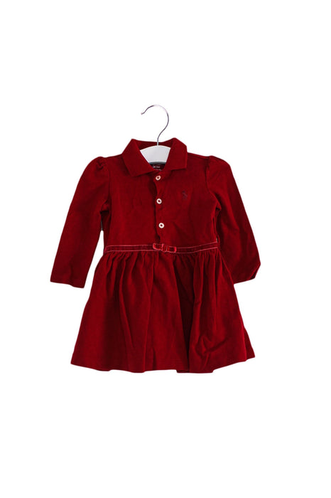 A Red Long Sleeve Dresses from Ralph Lauren in size 3-6M for girl. (Front View)