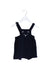 A Navy Overall Shorts from Bout'Chou in size 3-6M for neutral. (Front View)