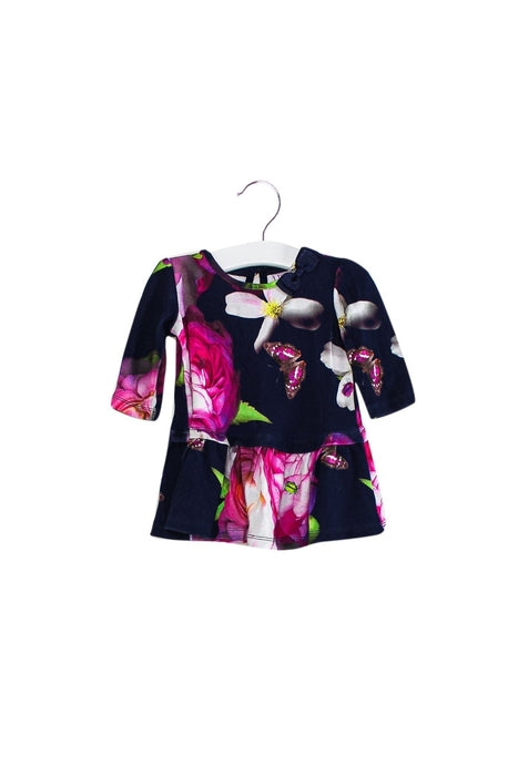 A Navy Long Sleeve Dresses from Baker by Ted Baker in size 0-3M for girl. (Front View)