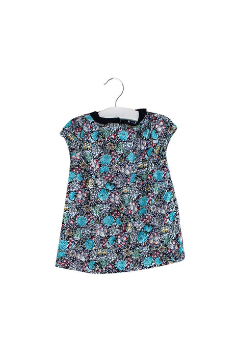 A Navy Short Sleeve Dresses from Janie & Jack in size 6-12M for girl. (Front View)