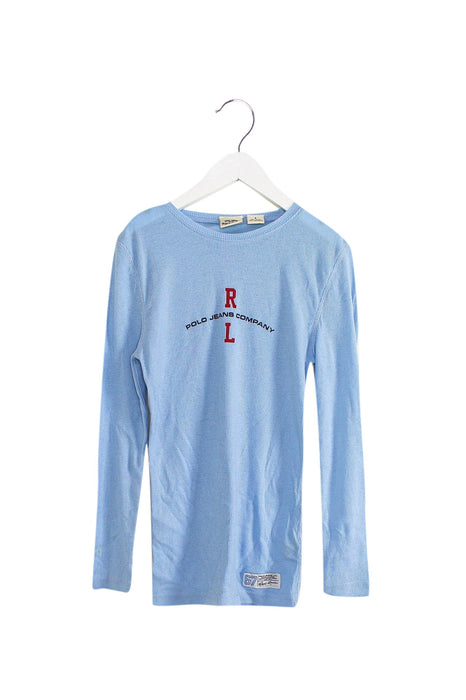 A Blue Long Sleeve Tops from Polo Ralph Lauren in size 8Y for girl. (Front View)