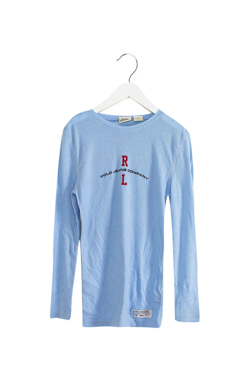 A Blue Long Sleeve Tops from Polo Ralph Lauren in size 8Y for girl. (Front View)