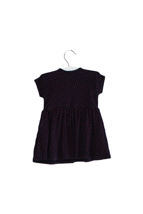 A Navy Short Sleeve Dresses from Petit Bateau in size 3-6M for girl. (Back View)