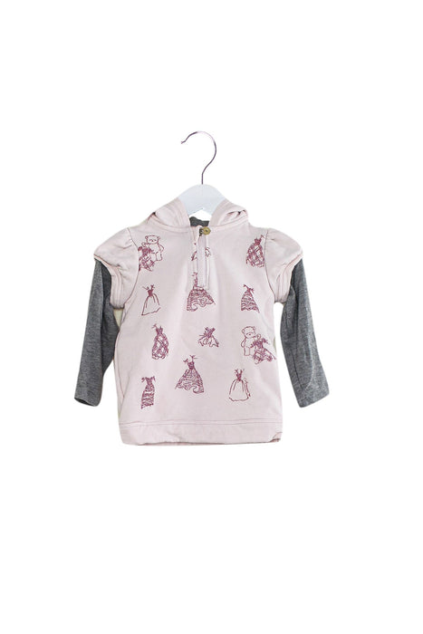 A Pink Zippered Sweatshirts from Armani in size 6-12M for girl. (Front View)