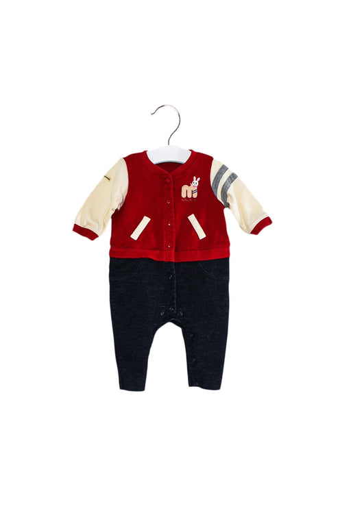 A Red Long Sleeve Jumpsuits from Miki House in size 6-12M for neutral. (Front View)