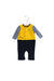 A Yellow Long Sleeve Jumpsuits from Miki House in size 6-12M for boy. (Front View)