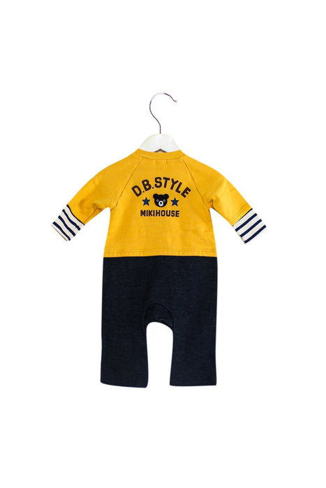 A Yellow Long Sleeve Jumpsuits from Miki House in size 6-12M for boy. (Back View)
