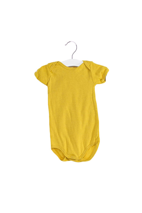 A Yellow Short Sleeve Bodysuits from Petit Bateau in size 3-6M for neutral. (Front View)