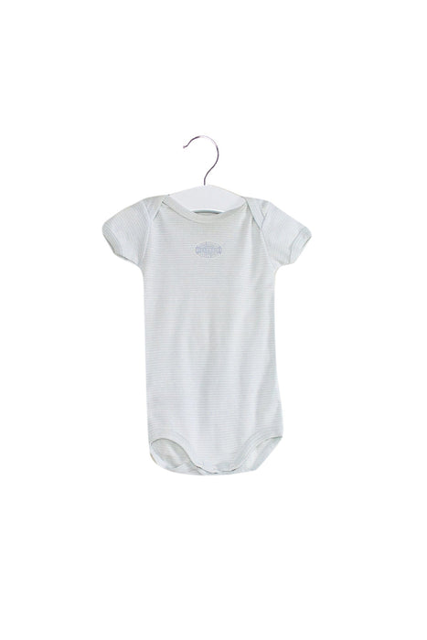 A Blue Short Sleeve Bodysuits from Petit Bateau in size 3-6M for neutral. (Front View)