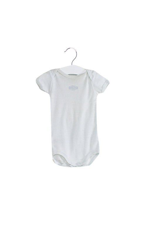 A Blue Short Sleeve Bodysuits from Petit Bateau in size 3-6M for neutral. (Front View)