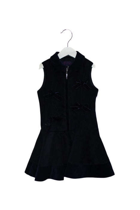 A Navy Sleeveless Dresses from Nicholas & Bears in size 6T for girl. (Front View)