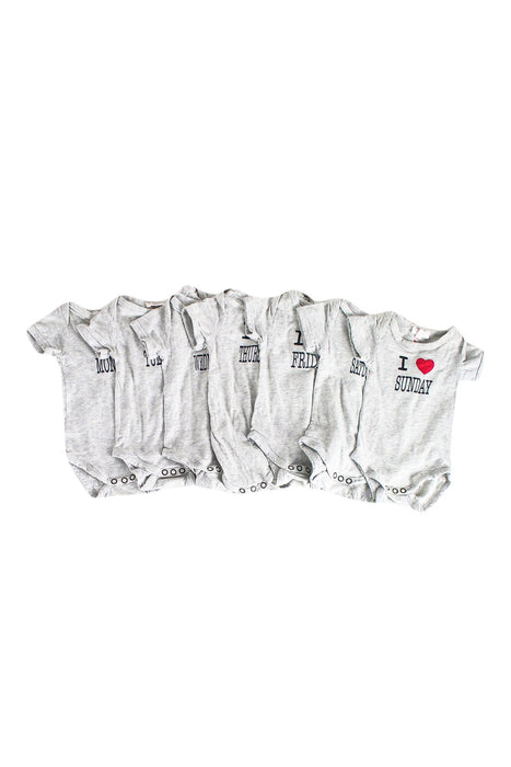 A Grey Short Sleeve Bodysuits from Zef in size 0-3M for girl. (Front View)