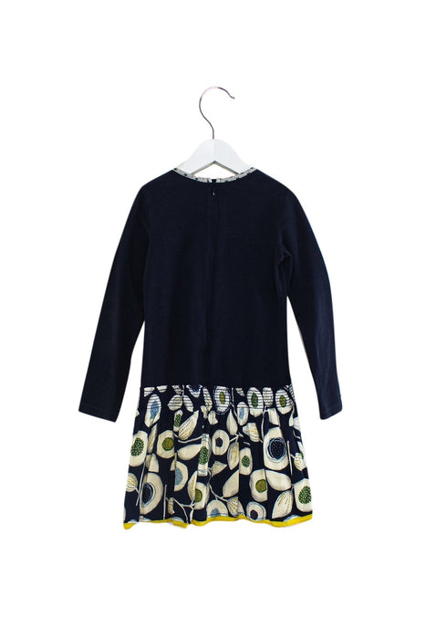 A Navy Long Sleeve Dresses from Catimini in size 5T for girl. (Back View)