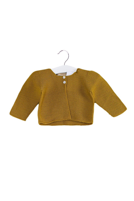 A Yellow Cardigans from Lola Palacios in size 6-12M for girl. (Front View)