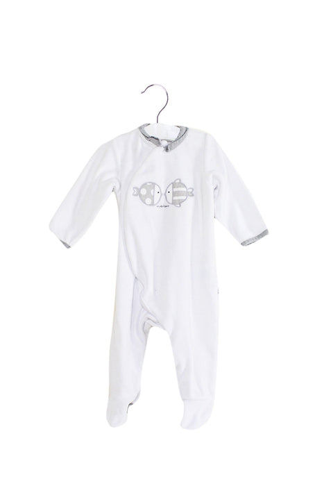 A White Long Sleeve Jumpsuits from Obaibi - Okaidi in size 6-12M for girl. (Front View)