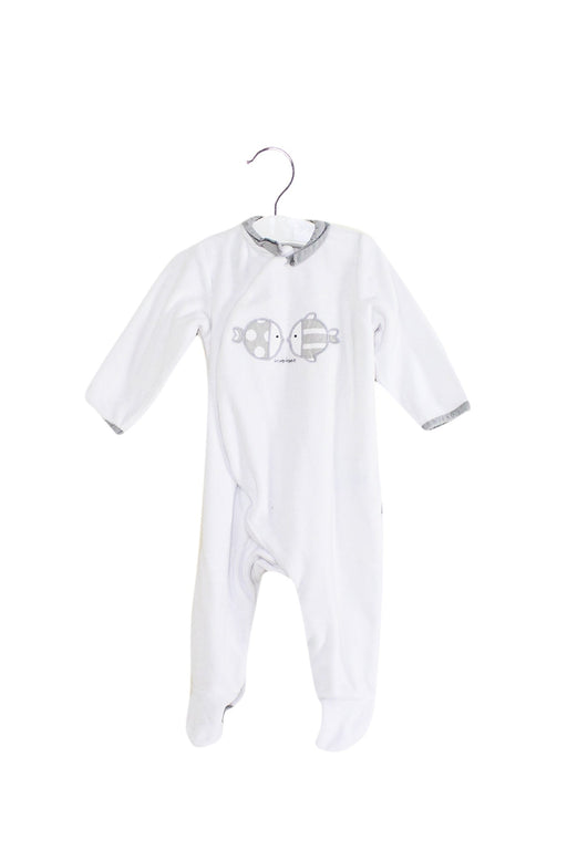 A White Long Sleeve Jumpsuits from Obaibi - Okaidi in size 6-12M for girl. (Front View)