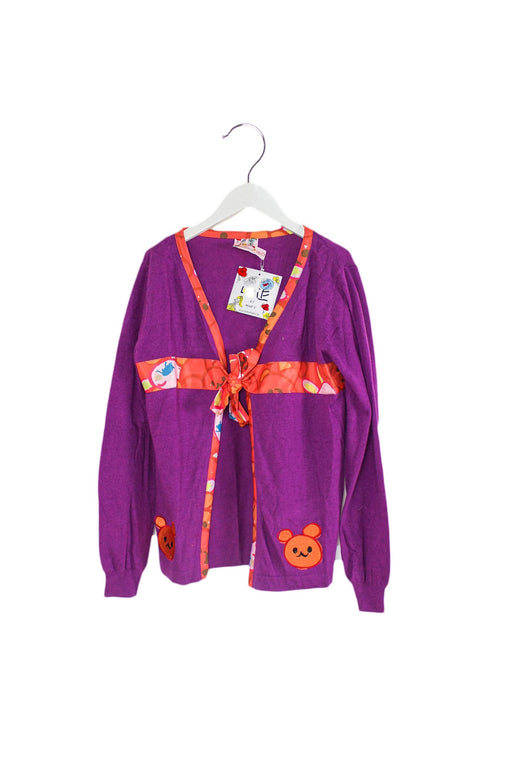 A Purple Cardigans from Lovie by Mary J in size 12Y for girl. (Front View)
