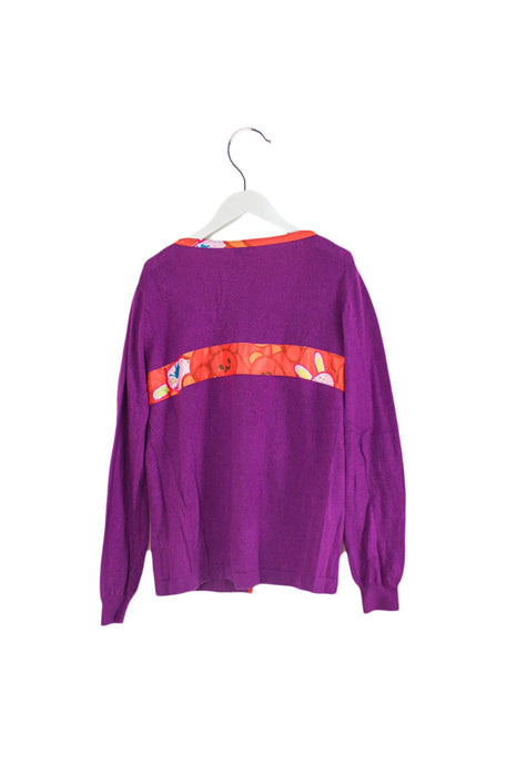 A Purple Cardigans from Lovie by Mary J in size 12Y for girl. (Back View)