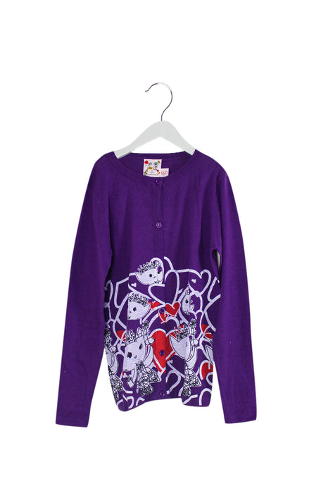 A Purple Cardigans from Lovie by Mary J in size 12Y for girl. (Front View)