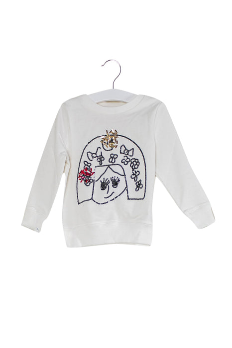 A Ivory Crewneck Sweatshirts from Lovie by Mary J in size 12-18M for girl. (Front View)