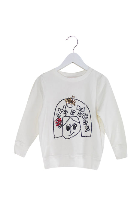 A Ivory Crewneck Sweatshirts from Lovie by Mary J in size 2T for girl. (Front View)