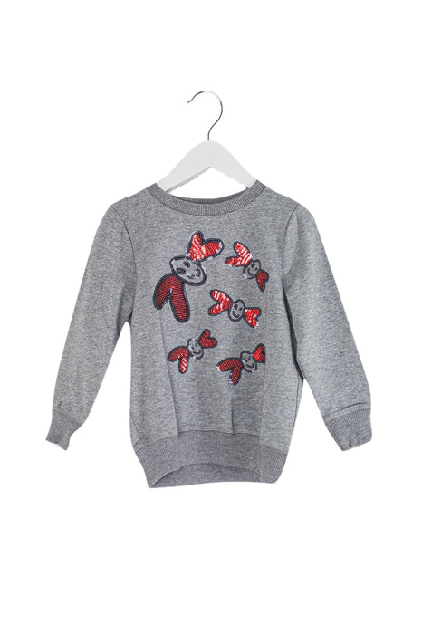 A Grey Crewneck Sweatshirts from Lovie by Mary J in size 5T for girl. (Front View)