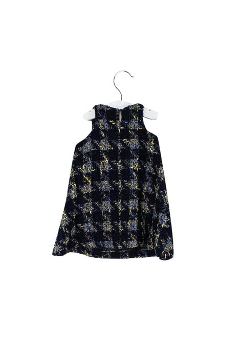A Navy Sleeveless Dresses from Lovie by Mary J in size 12-18M for girl. (Back View)